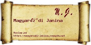 Magyaródi Janina névjegykártya